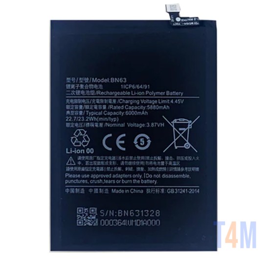 Batería BN63 para Xiaomi Redmi 10/Redmi 10 Prime 6000mAh